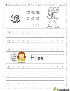 Buchstabe a schreiben lernen für Vorschulkinder zum Nachspuren und Ausdrucken