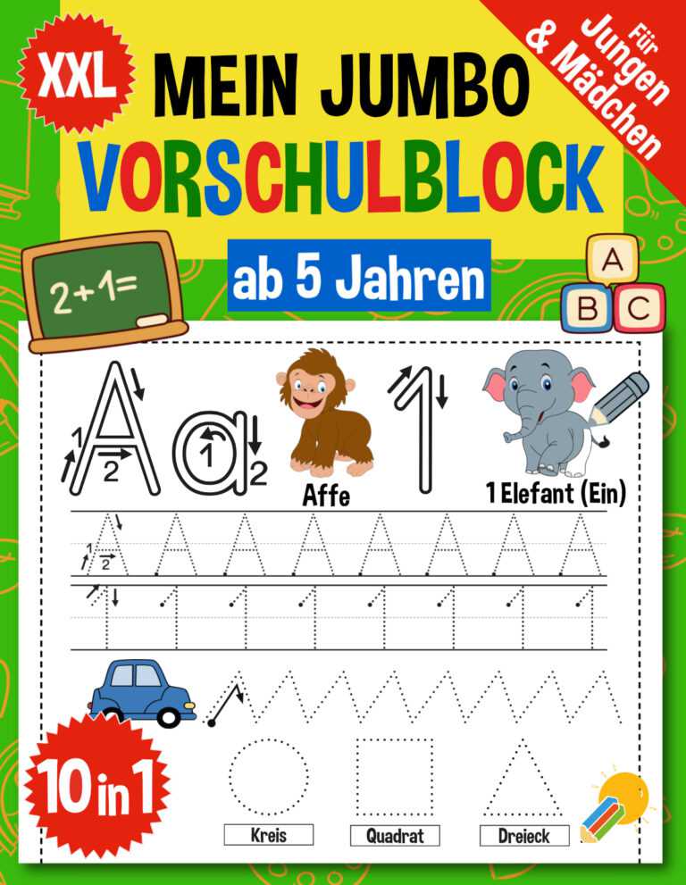 Cover: Mein Jumbo Vorschulblock – Vorschulübungen ab 5 Jahren (Buchstaben, Zahlen, Schwungübungen)