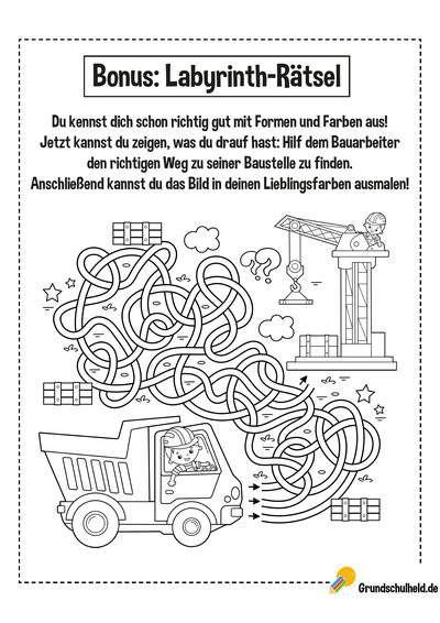 Vorschule Arbeitsblatt Labyrinth Rätsel zum Ausdrucken